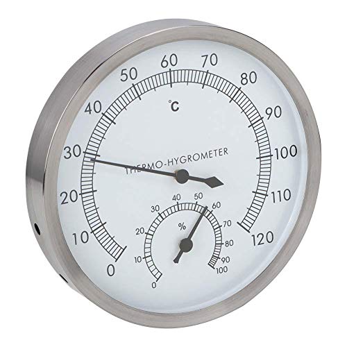 Fdit 2-in-1-Edelstahl-Saunathermometer Hygrometer Thermo-Hygrometer
