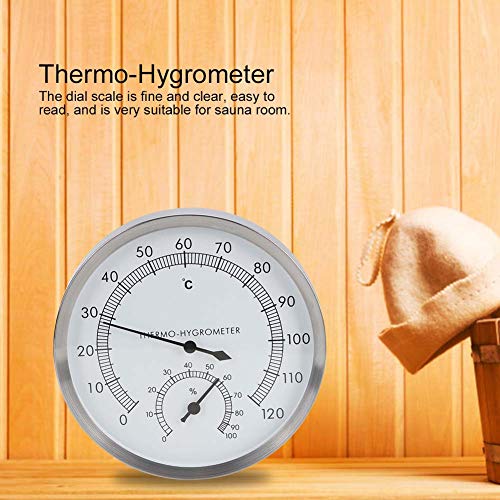 Fdit 2-in-1-Edelstahl-Saunathermometer Hygrometer Thermo-Hygrometer - 3