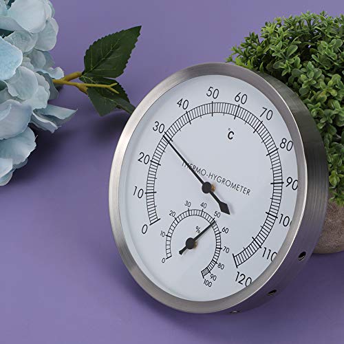 Fdit 2-in-1-Edelstahl-Saunathermometer Hygrometer Thermo-Hygrometer - 6