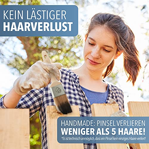 STONE REEF® – Malerpinsel Set inkl. Reinigungskamm – Haarverlustfreie Lasurpinsel - 4