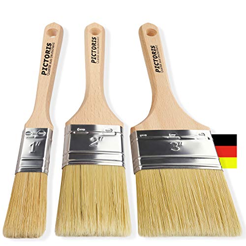 PICTORIS Lasurpinsel Set Premium | 100% Made in Germany | 3 handgefertigte Malerpinsel für Profis