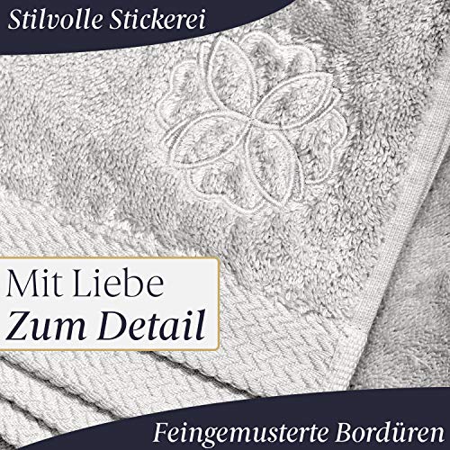 Liebenstein® Premium Saunahandtuch – in hellgrau – 70×200 cm – aus feinster Baumwolle mit 675 g/ m² - 3