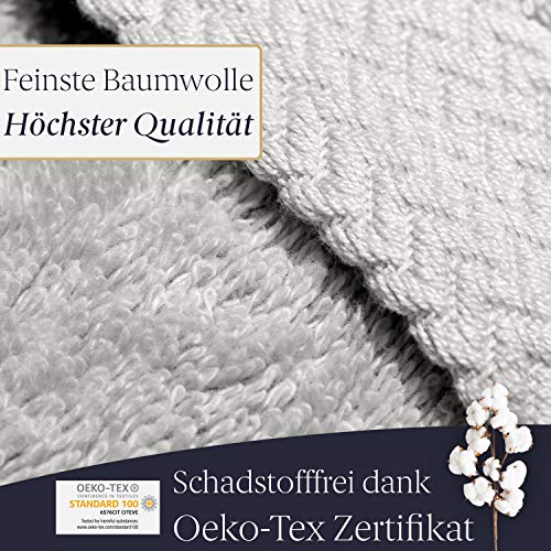 Liebenstein® Premium Saunahandtuch – in hellgrau – 70×200 cm – aus feinster Baumwolle mit 675 g/ m² - 4