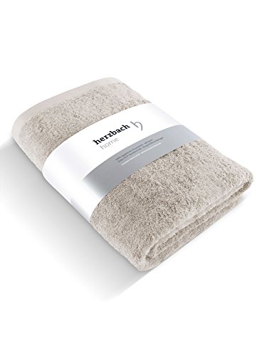 herzbach home Luxus Saunatuch Handtuch Premium Qualität aus 100% ägyptischer Baumwolle 85 x 200 cm 600 g/m² (Sandgrau)