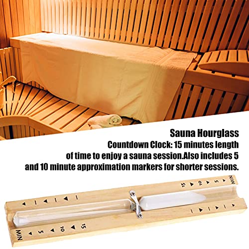 HENGBIRD Sauna Sanduhr Saunauhr Zubehör aus Holz 15 Minuten hitzebeständig Wandmontage umweltfreundlich Saunauhr aus Pappel - 4