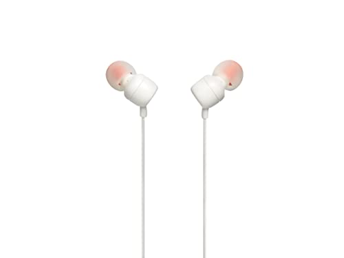 JBL Tune 110 – In-Ear Kopfhörer mit verwicklungsfreiem Flachbandkabel und Mikrofon in Weiß - 3