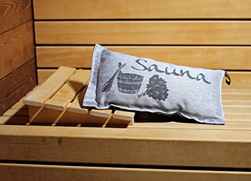 Jokipiin | 1 Saunakissen Lieblingskissen Reisekissen | Design: Sauna, dunkelblau/weiß | Maße: 40 x 22 cm, Leinen/Baumwolle - 4