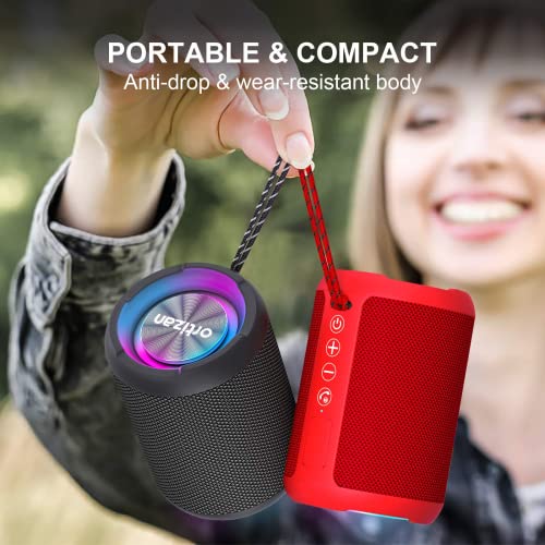 Ortizan Kabelloser Bluetooth Lautsprecher mit LED Licht – Tragbarer Lautsprecher Bluetooth Boxen mit enormer Bass, IPX6 Wasserschutz - 4