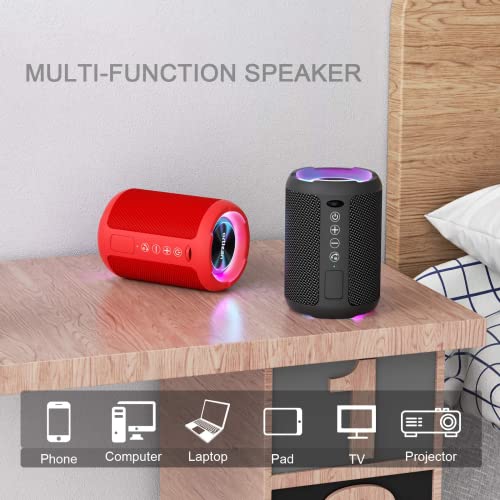 Ortizan Kabelloser Bluetooth Lautsprecher mit LED Licht – Tragbarer Lautsprecher Bluetooth Boxen mit enormer Bass, IPX6 Wasserschutz - 5