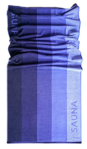 Lashuma Saunatuch Helsinki, Blau – Schwarz, Hochwertiges XXL Handtuch, Badehandtuch Strandtuch 85×200 cm - 8