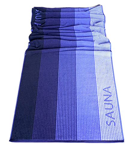 Lashuma Saunatuch Helsinki, Blau – Schwarz, Hochwertiges XXL Handtuch, Badehandtuch Strandtuch 85×200 cm - 6