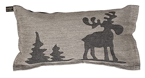 JOKIPIIN | 1 Saunakissen und Reisekissen ELCH, 40 x 22 cm in schwarz/Natur - 2