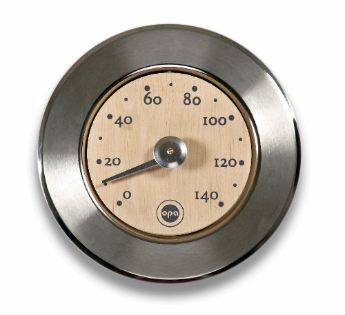 OPA Stainless & Wood Sauna Thermometer - Finnish Design