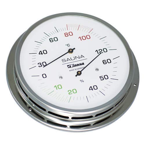 Finnsa Sauna Hygrotherm 130 mm Anschraubflansch Hygrometer Thermometer 4145-F
