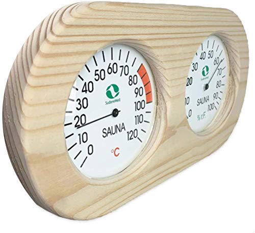 Hygrometer im Holzrahmen SudoreWell Sauna Klimamesser 'Exclusiv' Thermometer 