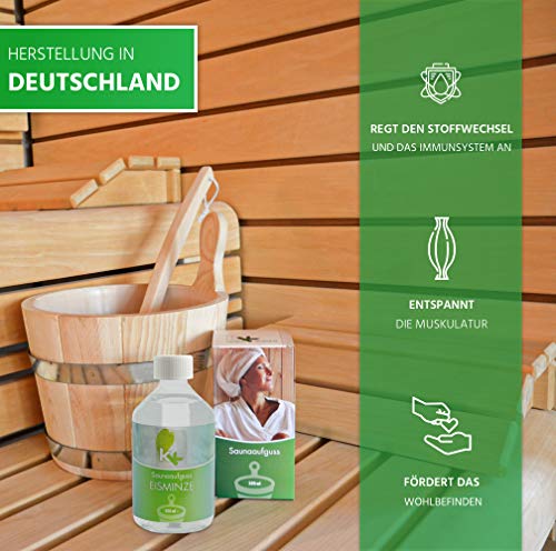 KK Sauna Aufguss Konzentrate PREMIUM – Made in Germany – Duftsorte Eisminze- 500 ml Flasche - 6