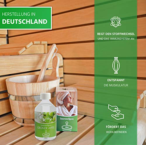 KK Sauna Aufguss Konzentrate PREMIUM – Made in Germany – Duftsorte Grüner Apfel – 500 ml Flasche - 6