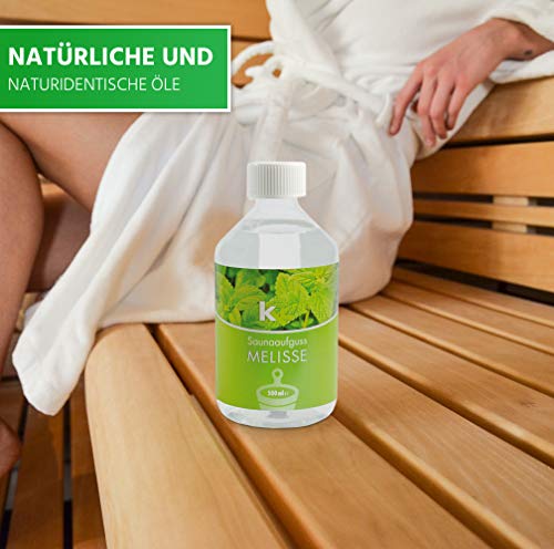 KK Sauna Aufguss Konzentrate PREMIUM – Made in Germany – Duftsorte Melisse – 500 ml Flasche - 7