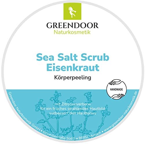 Greendoor Körperpeeling Sea Salt Scrub Eisenkraut 280g vegan, zitroniger Duft, natürliches Körper-Peeling ohne Mikroplastik ohne Konservierungsmittel - 2