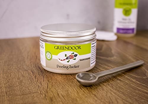 100g Greendoor Peeling Zucker, Natur Gesichtspeeling vegan mit Bio Babassu für Gesicht Hals Dekolleté Lippen empfindliche Haut, OHNE Duft Parfum Konservierungsmittel Mikroplastik - 3