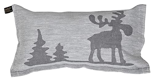 JOKIPIIN | 1 Saunakissen und Reisekissen ELCH, 40 x 22 cm, grau/weiß - 2