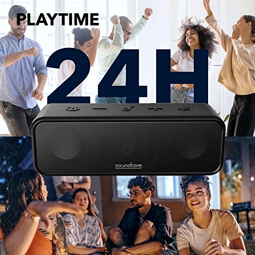 Soundcore 3 Bluetooth Lautsprecher von Anker, mit Stereo-Sound, Audiotreiber mit Titan-Membran, PartyCast, BassUp, 24 Stunden Akku, IPX7 Wasserschutz, individueller EQ, für Zuhause, Draußen, Garten - 3