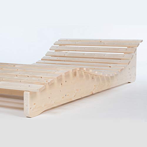 TUGA – Holztech Naturholz Massive wetterfeste extrem stabile stehende Liege Relaxliege Massivholzliege Liege Formliege LIEGELÄNGE ca. 205cm 100cm Breite Himmelsliege… - 8