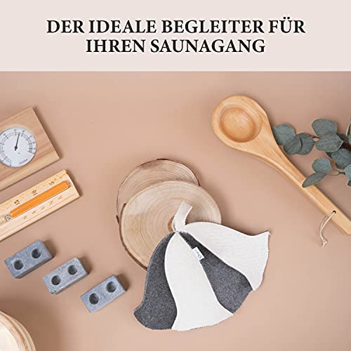 LoFelt® Saunahut – Filzhut für Damen und Herren inkl. Sauna-Ratgeber – Ideales Sauna Zubehör für ein einzigartiges Wellness Erlebnis – Motiv Flügel – Saunamütze Saunakappe - 6