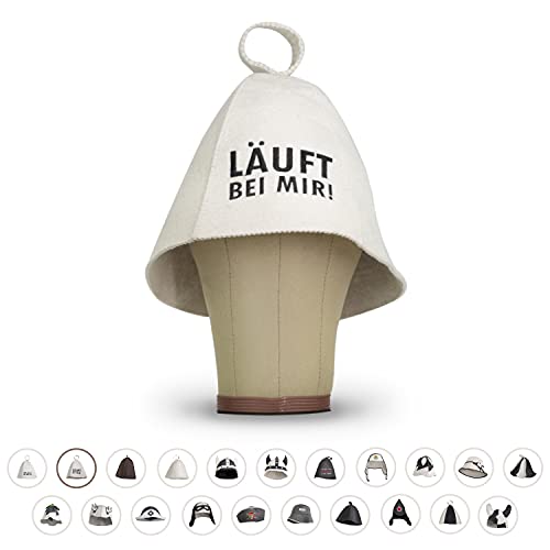 LoFelt® Saunahut - Filzhut für Damen und Herren inkl. Sauna-Ratgeber - Ideales Sauna Zubehör für ein einzigartiges Wellness Erlebnis - Läuft bei mir! - Saunamütze Saunakappe