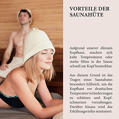 LoFelt® Saunahut – Filzhut für Damen und Herren inkl. Sauna-Ratgeber – Ideales Sauna Zubehör für ein einzigartiges Wellness Erlebnis – Läuft bei mir! – Saunamütze Saunakappe - 4