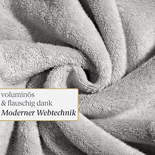 Liebenstein® [2er Set] Premium Saunahandtuch – in hellgrau – 70×200 cm – aus feinster Baumwolle mit 675 g/ m² – außergewöhnlich weich und saugstark (hellgrau) - 2