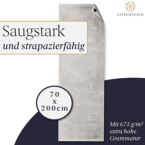 Liebenstein® [2er Set] Premium Saunahandtuch – in hellgrau – 70×200 cm – aus feinster Baumwolle mit 675 g/ m² – außergewöhnlich weich und saugstark (hellgrau) - 5