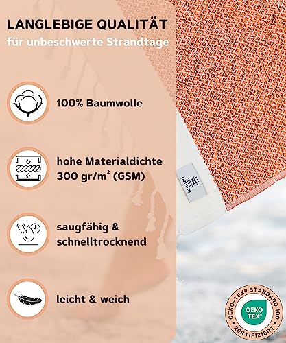 pamuq® Strandtuch XXL Saunatuch Badetuch Hamamtuch Groß Baumwolle Oeko-TEX® Duschtuch Pestemal Handtuch Fouta Pareo Yoga Decke Sporttuch Sarong Herren Damen - 3