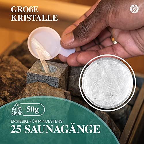 LoWell® – Mentholkristalle 40g in wiederverschließbarer Dose – Premium-Qualität Sauna Kristalle Saunakristalle Menthol - 5