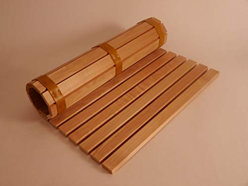 Rollbarer Saunabodenrost 100 x 60 cm Fußrost Bodenrost Bodenmatte für die Sauna - 3