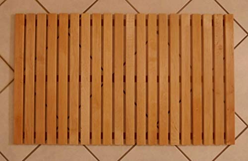 Rollbarer Saunabodenrost 100 x 60 cm Fußrost Bodenrost Bodenmatte für die Sauna - 4