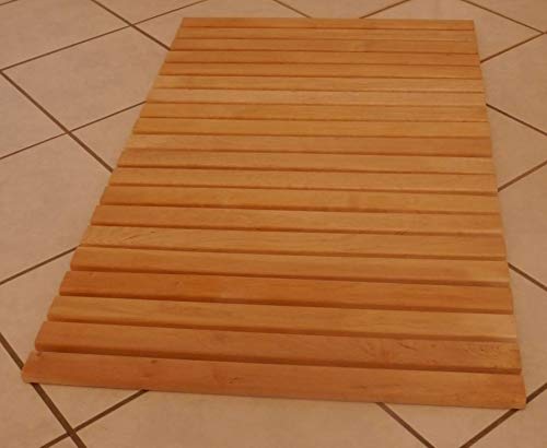 Rollbarer Saunabodenrost 100 x 60 cm Fußrost Bodenrost Bodenmatte für die Sauna - 6