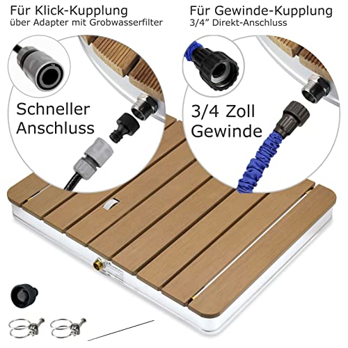 @tec Sauna- & Pool-Dusche mit Bodenplatte für den Garten – eckig 70 x 55cm - 4