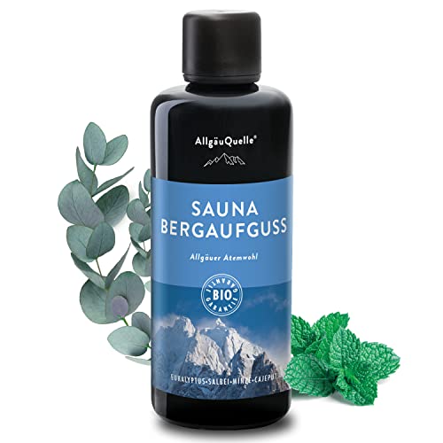 AllgäuQuelle Saunaaufguss mit 100% BIO-Öle Atemwohl Eukalyptus Minze Salbei Cajeput