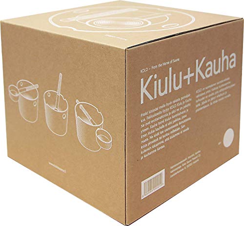 KOLO aus Finnland – “Kiulu & Kauha” Designerset Saunakübel & Kelle aus Aluminium/Bambus, weiß - 3