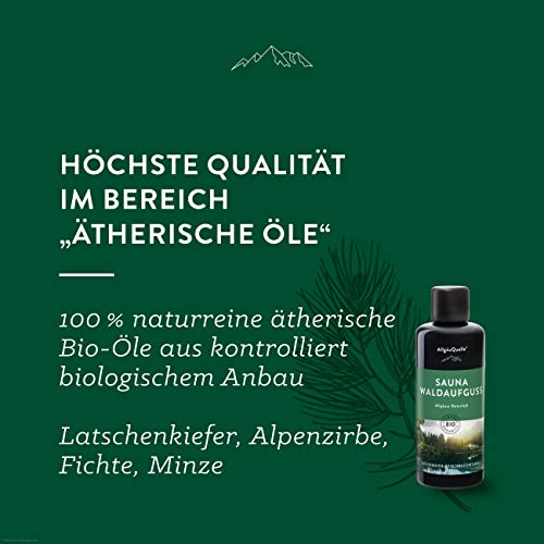 AllgäuQuelle Saunaaufguss mit 100% BIO-Öle Waldaufguss Fichte Latschenkiefer Alpenzirbe Minze - 2