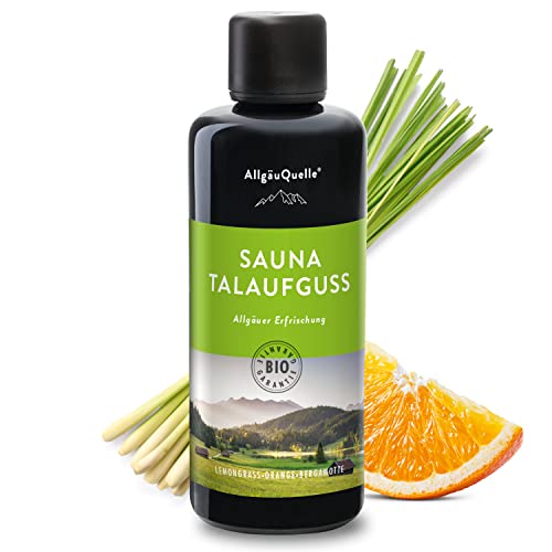 AllgäuQuelle Saunaaufguss mit 100% BIO-Öle Erfrischung Lemongrass Orange Bergamotte
