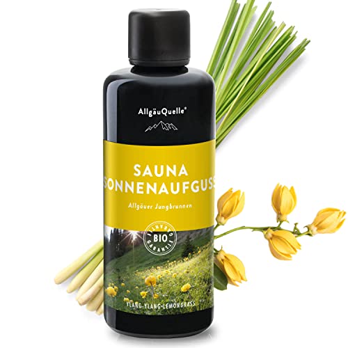 AllgäuQuelle Saunaaufguss mit 100% BIO-Öle | Allgäuer Jungbrunnen mit Saunaduft Ylang-Ylang und Lemongrass