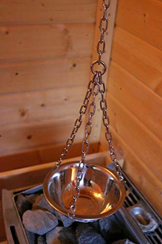 Sauna Verdampferschale Kräutertopf aus Edelstahl für Sauna und Spa Aroma Aufguss - 16cm, Muster: Saunaschale