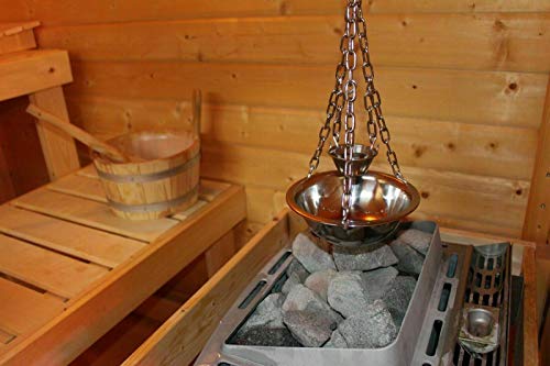 Sauna Verdampferschale Kräutertopf aus Edelstahl für Sauna und Spa Aroma Aufguss - 16cm, Muster: Saunaschale mit Verdampferschale