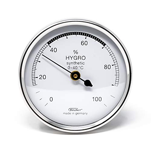 Fischer 150CR – Synthetic-Hygrometer – 68mm Luftfeuchtigkeitsmesser mit chrom-farbene Kunststoffgehäuse Made in Germany - 2