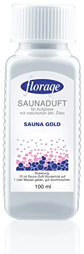Florage 100ml Saunaaufguss Saunaduft Konzentrat Duftöl – SAUNA-GOLD – auch für Kräuterbäder, Aromaschalen und Thermarien… - 2