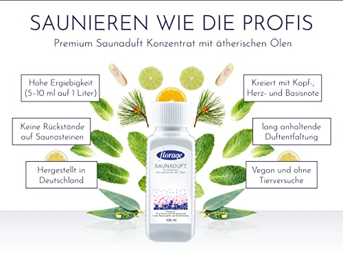 Florage 100ml Saunaaufguss Saunaduft Konzentrat Duftöl – CITRONE/ORANGE – auch für Kräuterbäder, Aromaschalen und Thermarien - 2