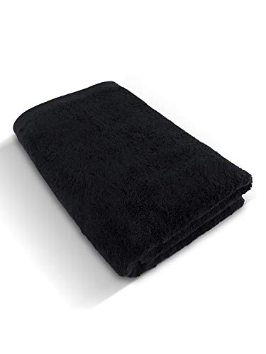 herzbach home Luxus Saunatuch Handtuch Premium Qualität aus 100% ägyptischer Baumwolle 86 x 200 cm 600 g/m² (Schwarz) - 2