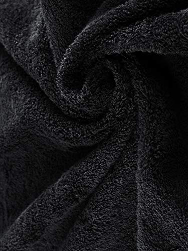 herzbach home Luxus Saunatuch Handtuch Premium Qualität aus 100% ägyptischer Baumwolle 86 x 200 cm 600 g/m² (Schwarz) - 3
